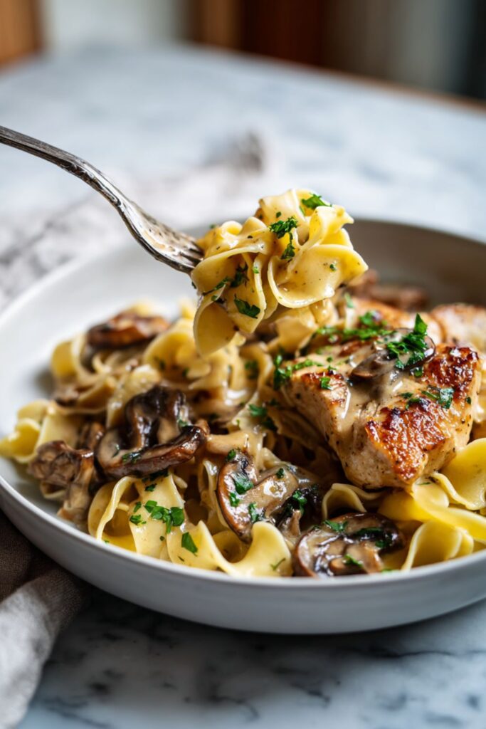 Martha Stewart Creamy Chicken And Mushrooms Egg Noodles Recipe