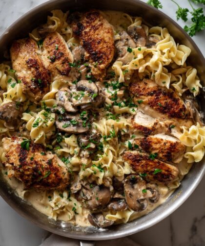 Martha Stewart Creamy Chicken And Mushrooms Egg Noodles Recipe