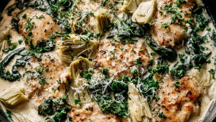 Martha Stewart Creamy Lemon Chicken Spinach And Artichokes Recipe