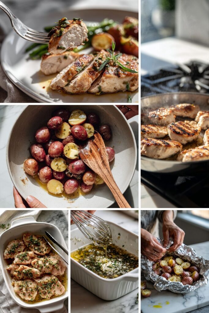 Martha Stewart Garlic Marinated Chicken Cutlets With Grilled Potatoes Recipe